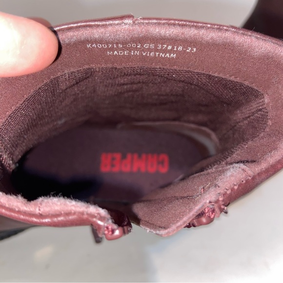 Camper Boots Womens Size 37 Pix Chelsea Brown/Red Zip Lightweight Shoes - Picture 12 of 12